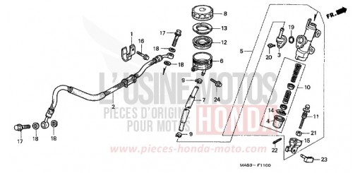 MAITRE-CYLINDRE FREIN AR. CYLINDRE CBR900RRW de 1998